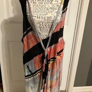 Deep V Rachel Roy long tank dress, size 3X